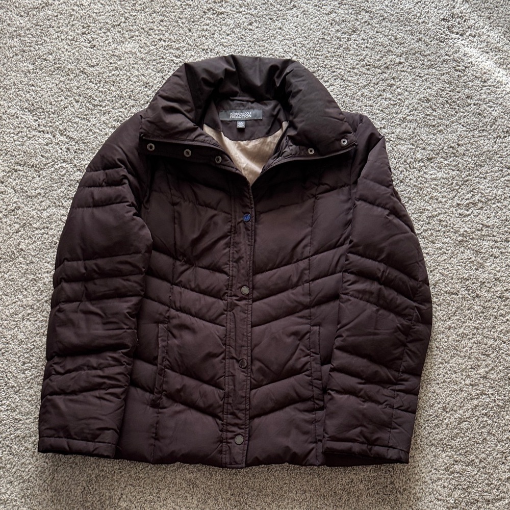 Kenneth Cole Reaction Dark Brown Puffer Jacket